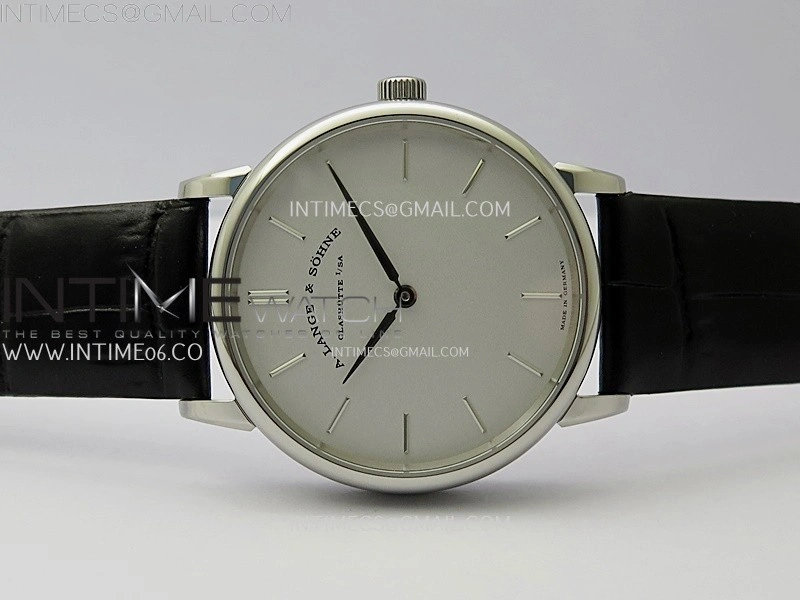 Saxonia Thin 211.026 SS SVF Silver dial On Black Leather Strap A2892